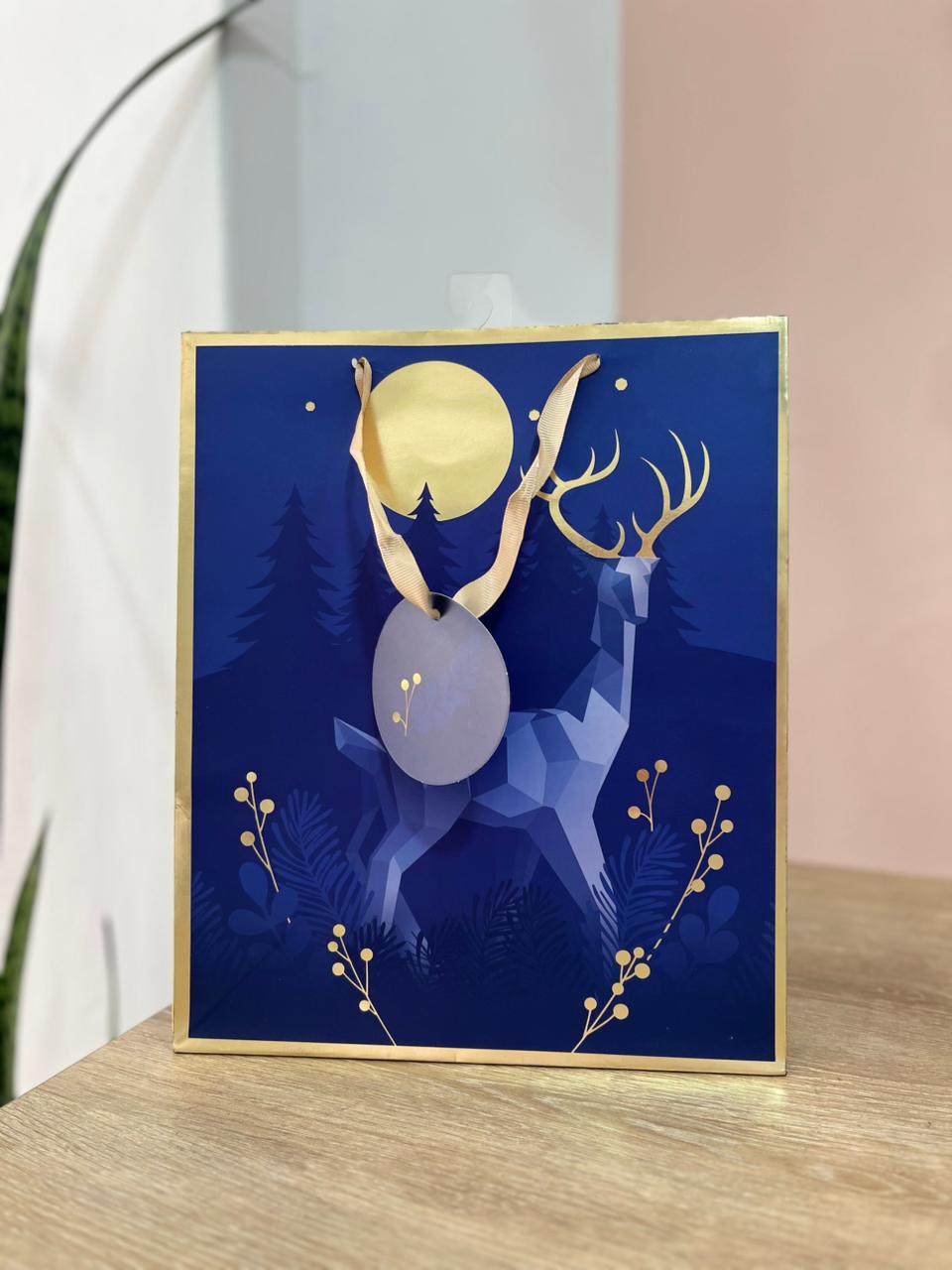 BOLSA NAVIDAD GRANDE RENO AZUL