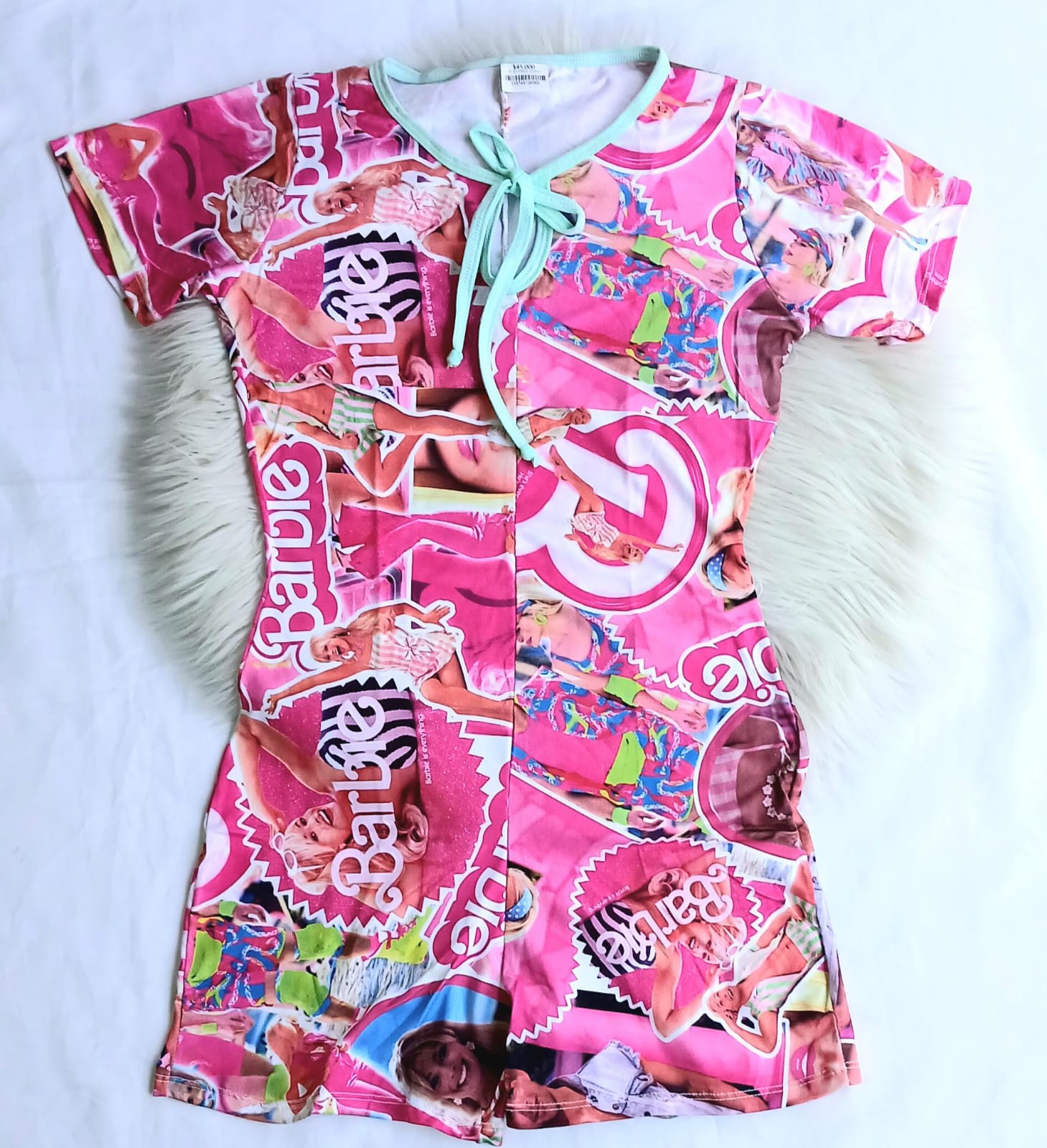 Pijama enterizo corto estampado barbie