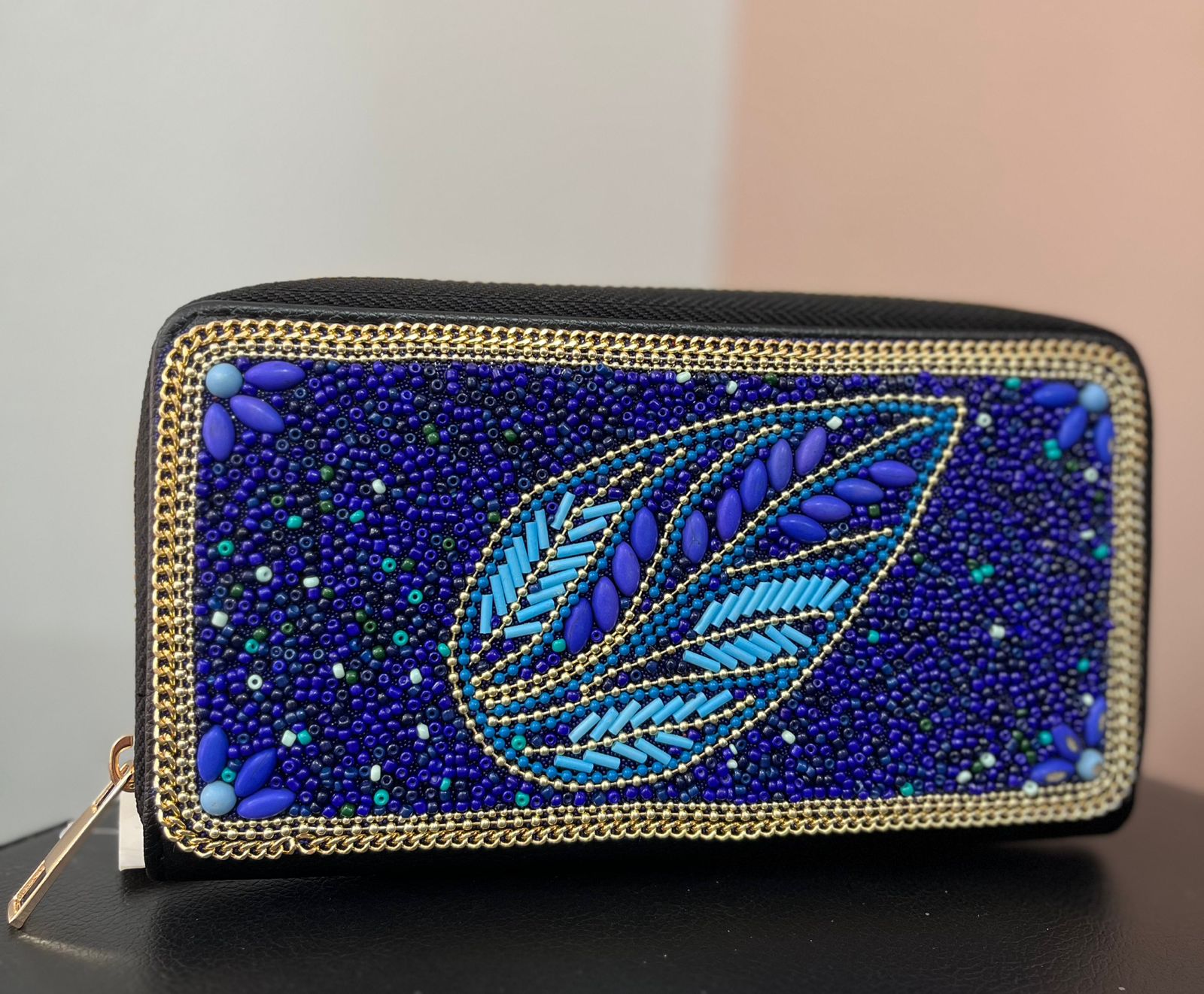 BILLETERA MOSTACILLA HOJA AZUL AJ05-125
