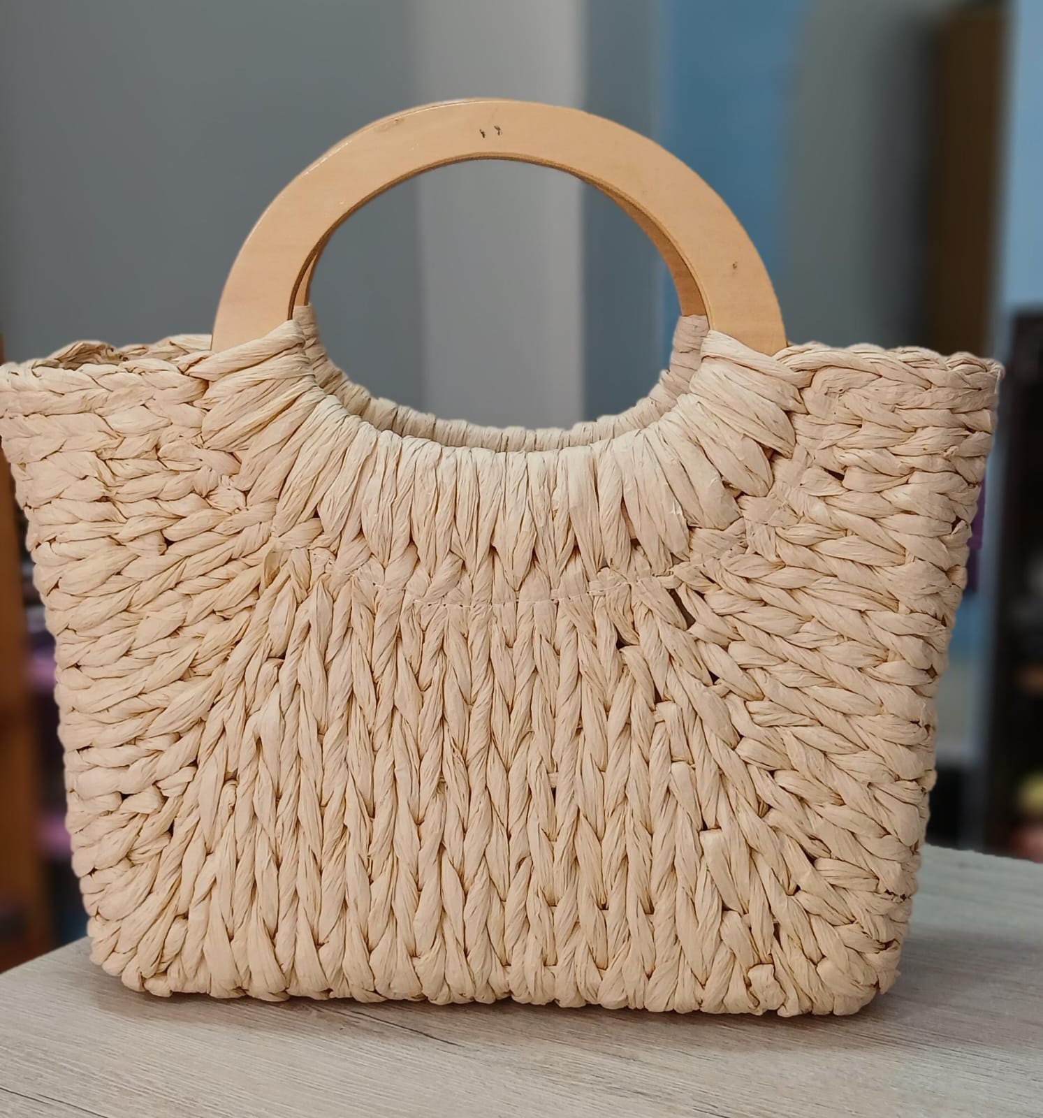 Bolso playero cargadera madera 1