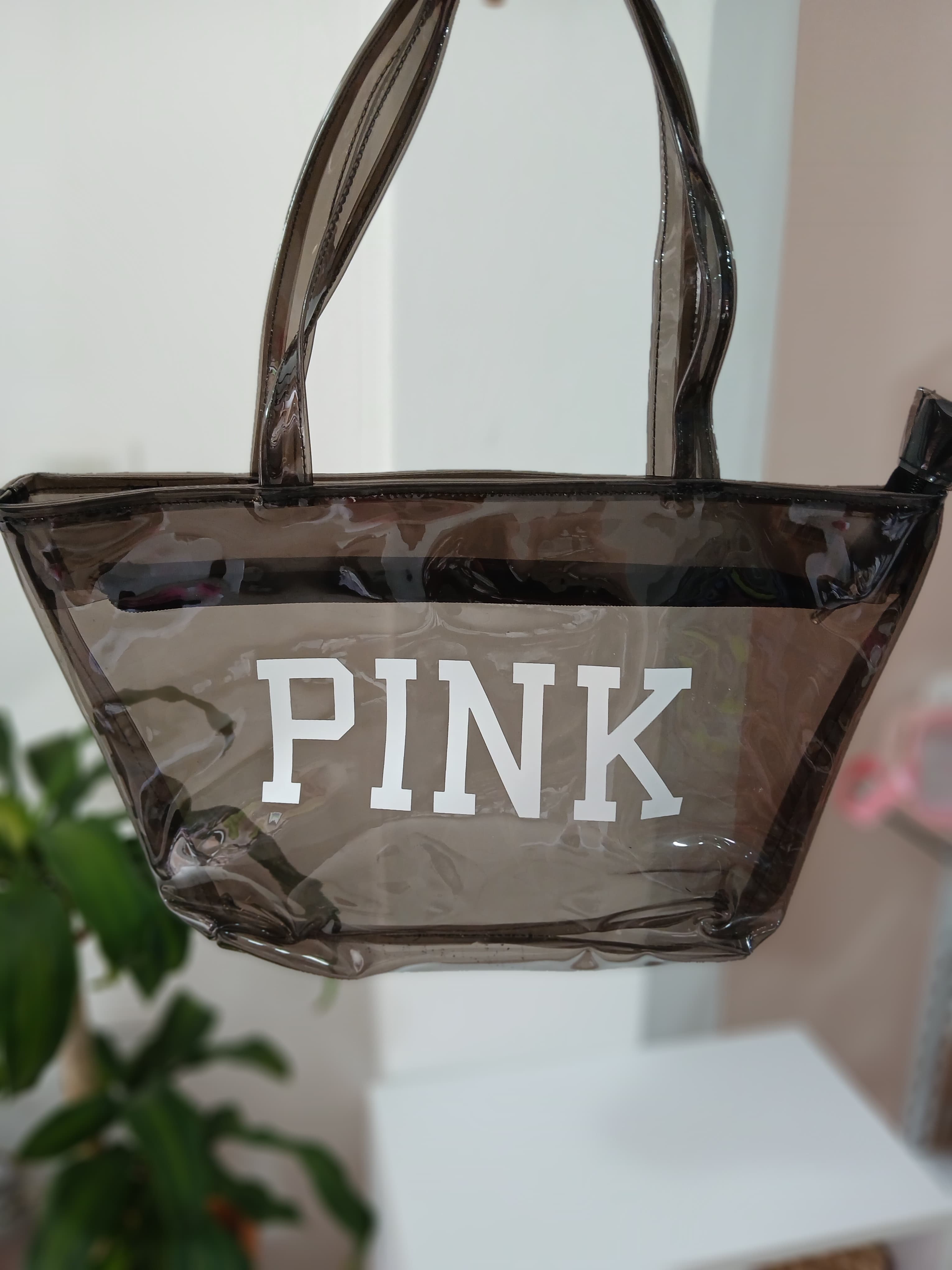 Bolso playero pink plastico 1