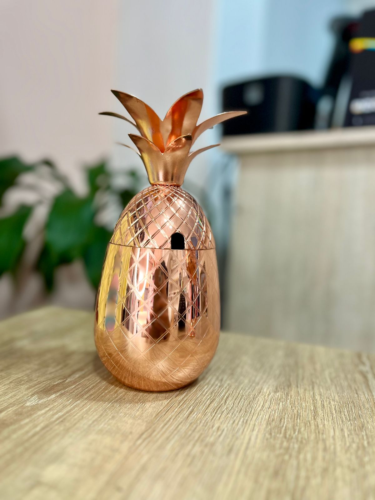 Copa oro rosa metalica piña