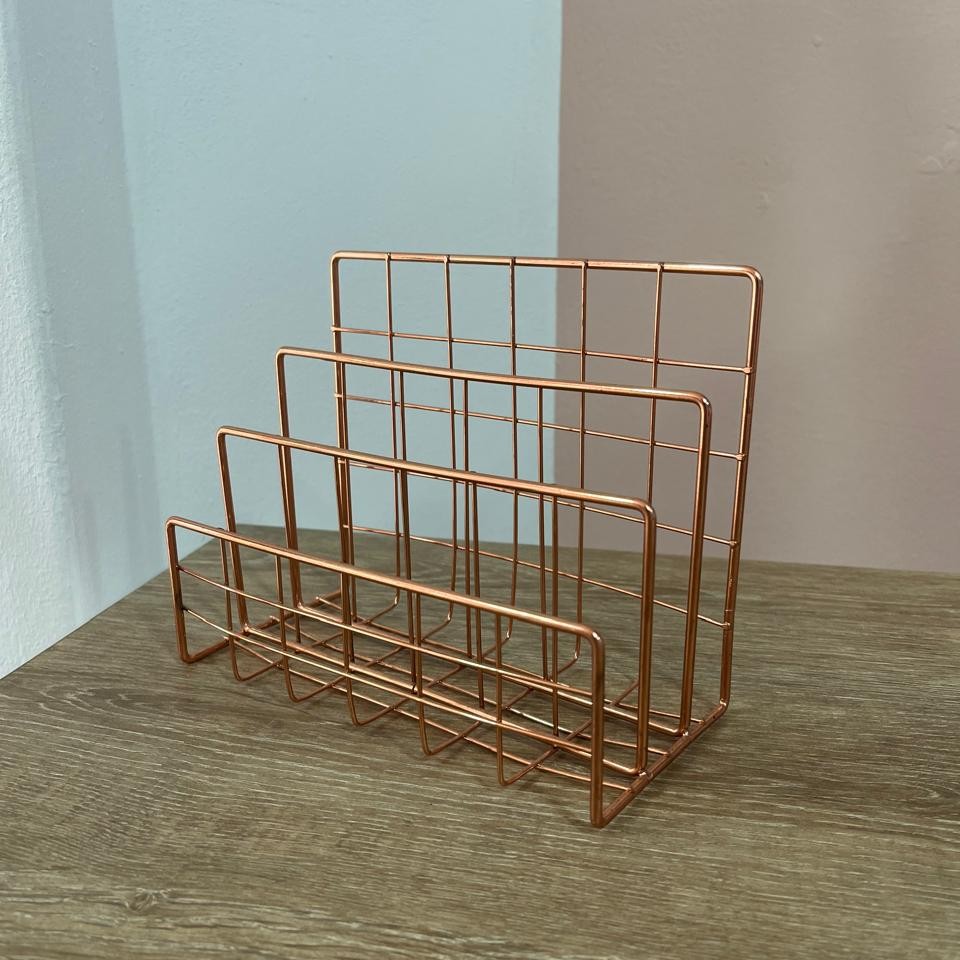 Organizador revistas oro rosa