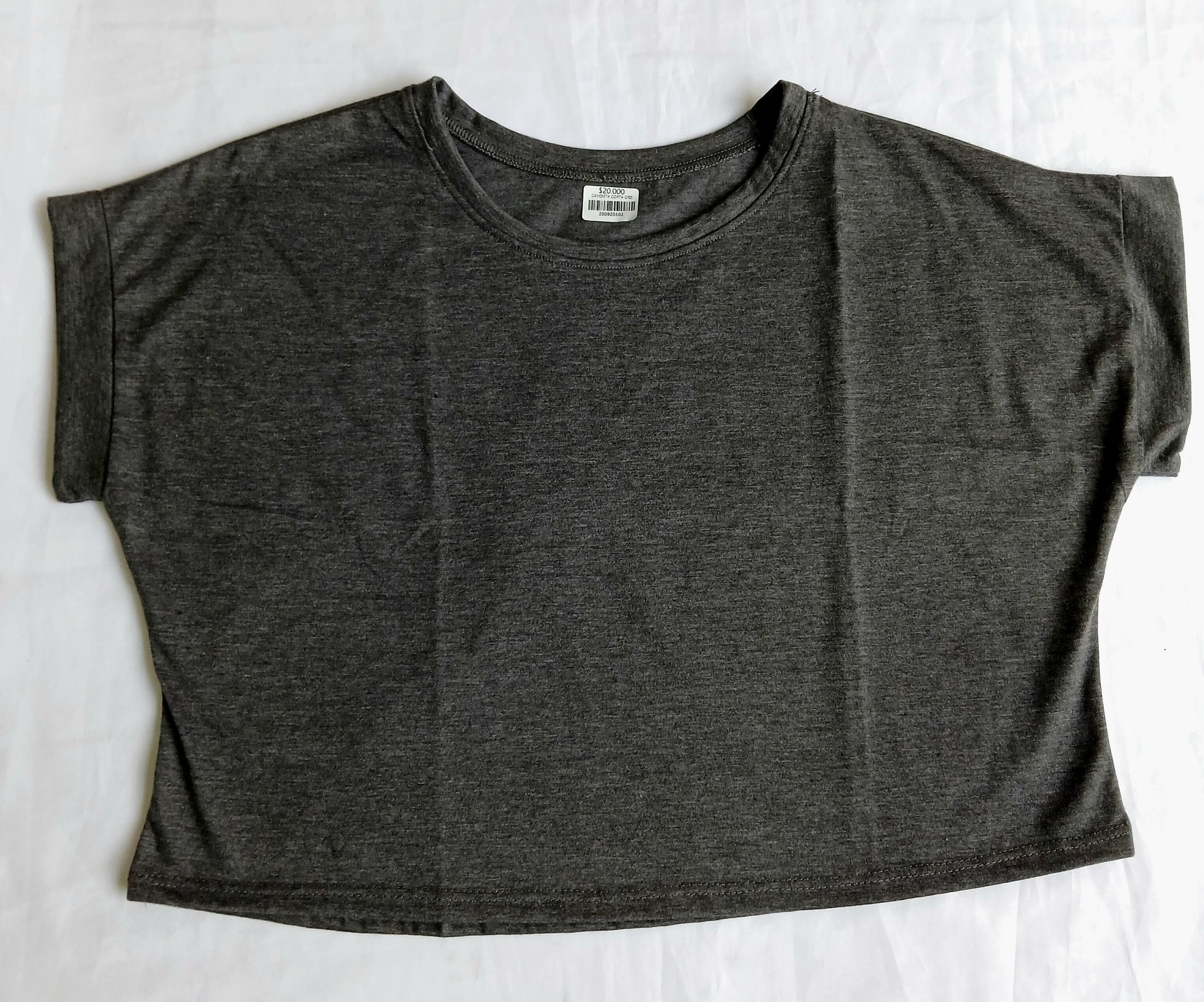 CAMISETA DEPORTIVA CORTA GRIS OSCURO