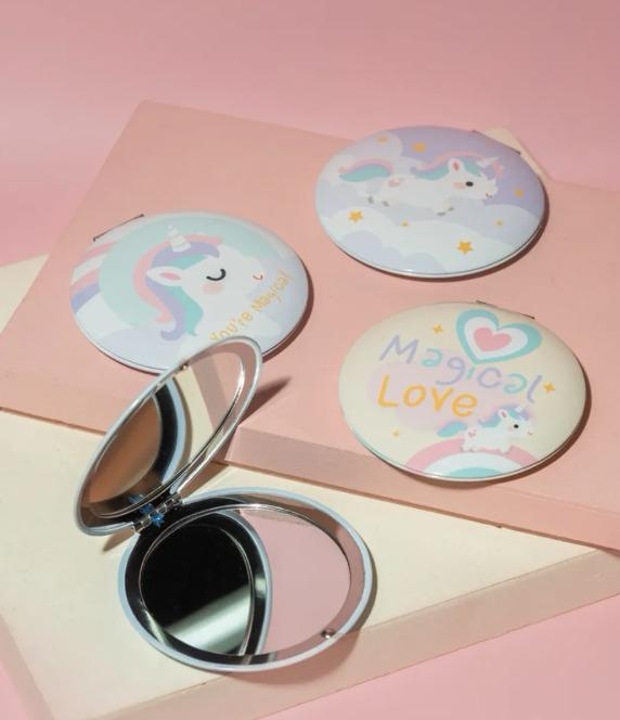 ESPEJO PEQUEÑO REDONDO UNICORNIO
