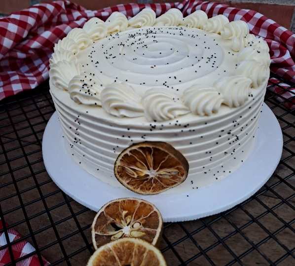 Torta naranja amapola de 8-10 porciones