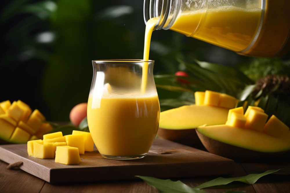 Jugo de Mango Biche con Base en Leche