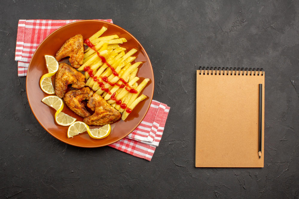 Porción de nugget y papas