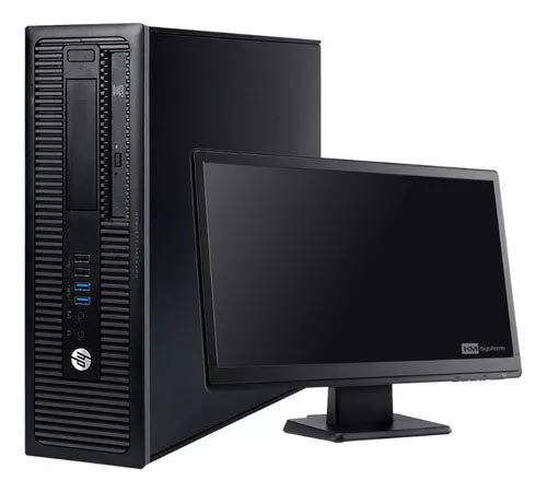 Computador de escritorio HP Prodesk 600 G1 5H Monitor Lenovo E2054A. Ram DDR3 8GB. SSD 256GB Netac. HDD 500GB. Garantía 3 Meses