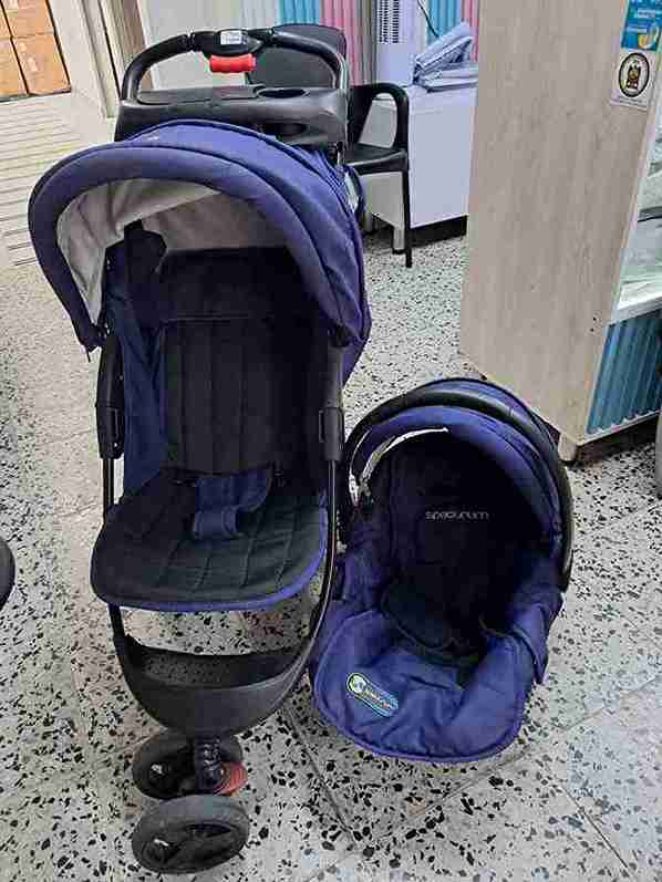 PASEOADOR + PORTABEBE AZUL