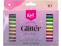 MARCADORES GLITTER KIUT X10