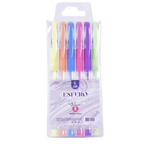 LAPICERO GEL PASTEL KLIPP X6