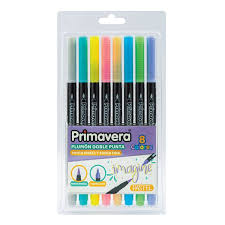 PLUMÓN DOBLE PUNTA LETTERING PRIMAVERA X8