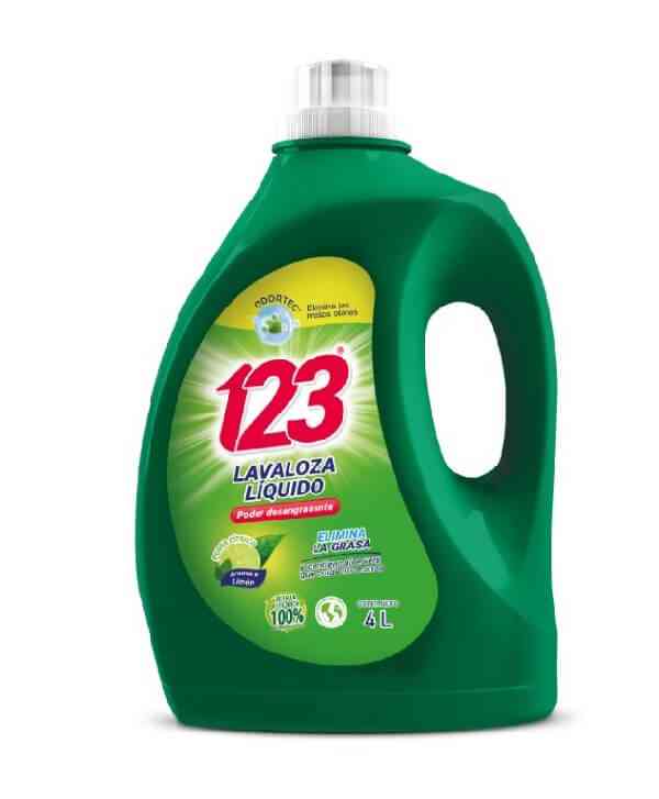 Lavaloza Liquido 123 Limón 4 Litros