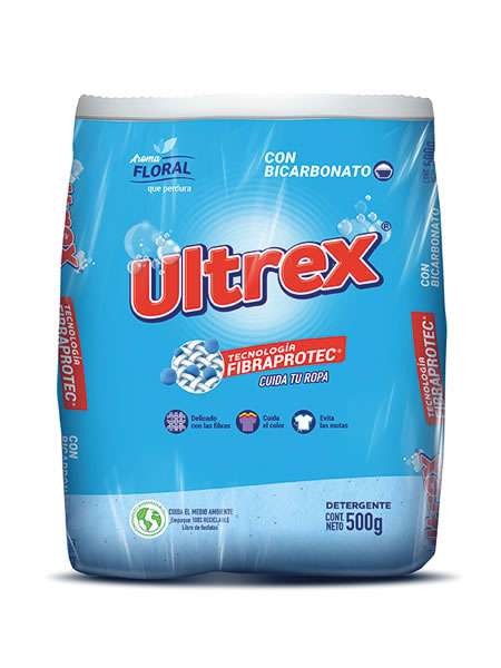 Detergente en Polvo Ultrex Floral 500 Gr