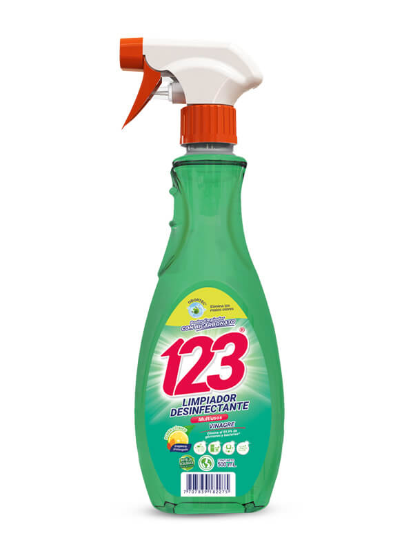 Limpiador Desinfectante Multisuperficies 123 Vinagre y Bicarbonato 500 Ml