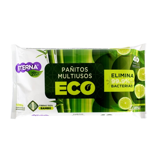 PAÑITOS MULTIUSOS ECÓLOGICOS ETERNA X 40 UNIDADES