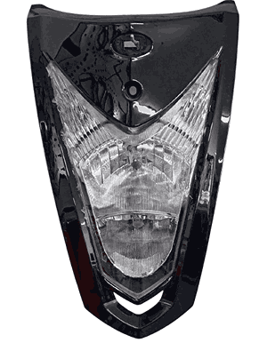 FAROLA CON CARENAJE AGILITY-RS125/FLY-125 (CON CARENAJE) NEGRO BRILLANTE (T2-K1.5)