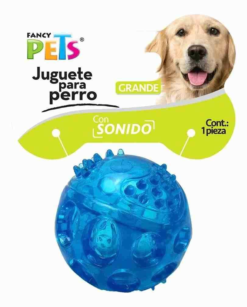 PELOTA FLEXIBLE AZUL FANCY PETS CON SONIDO