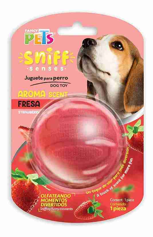 PELOTA SNIFF CON AROMA FRESA FANCY PETS
