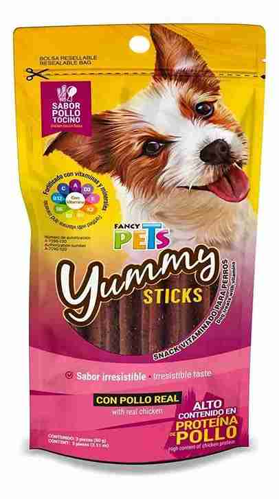 YUMMY STICKS SABOR POLLO/TOCINO FANCY PETS