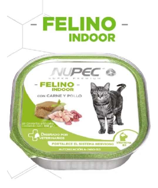 NUPEC INDOOR ALIMENTO HÚMEDO PARA GATO 100GR.