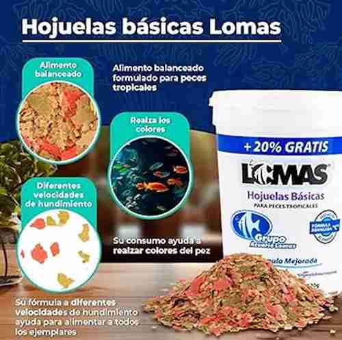 LOMAS HOJUELAS BÁSICAS ALIMENTO PARA PECES TROPICALES 30GR