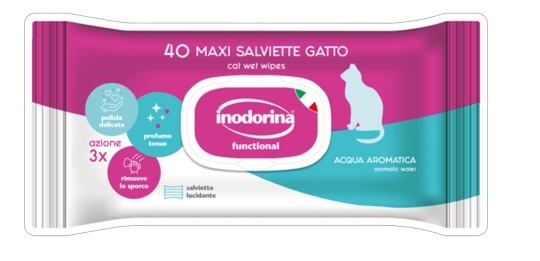 TOALLITAS HÚMEDAS PARA GATO INODORINA 40PIEZAS