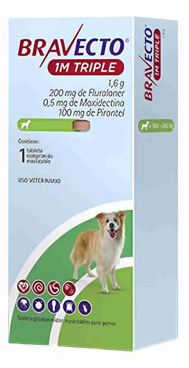 ANTIPARASITARIO EXTERNO BRAVECTO CHEW 1M PERRO MED 10-20KG