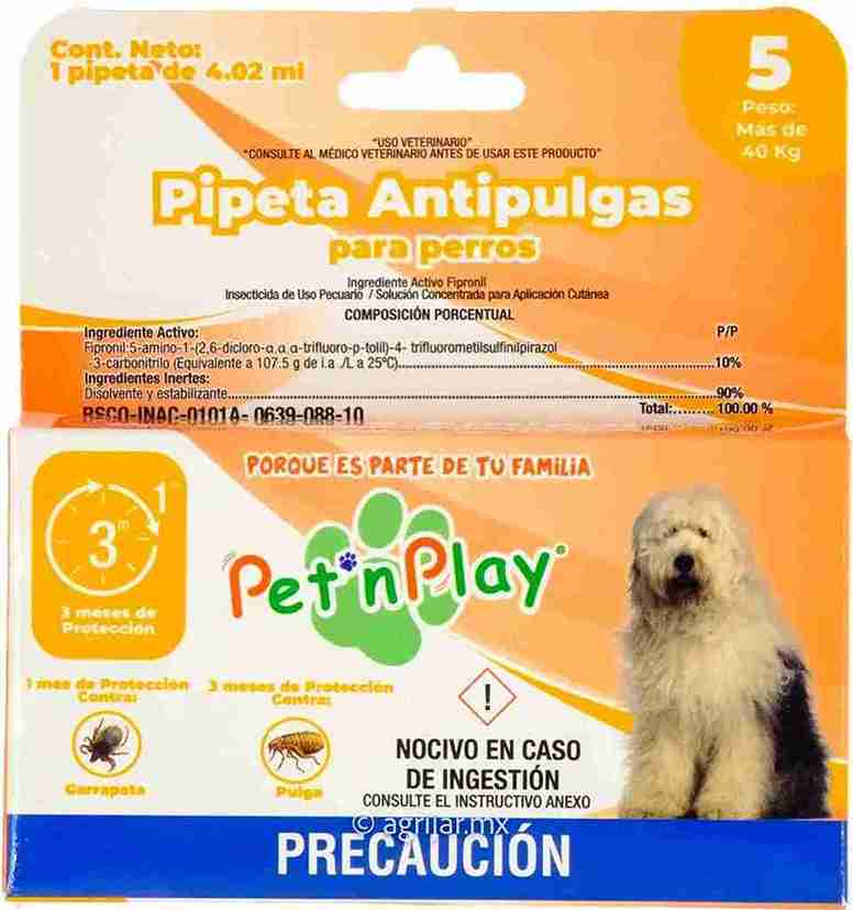 PIPETA ANTIPULGAS PERROS + DE 40KG. PETNPLAY