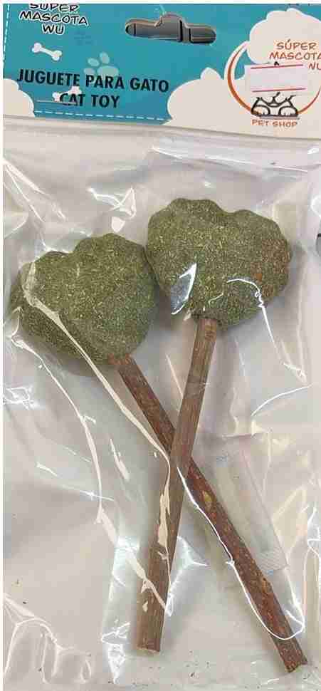 2 PALETAS CORAZÓN PARA GATO CATNIP  SUPER MASCOTA WU