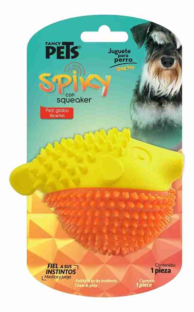FANCY PETS SPIKY CON SQUEAKER PEZ GLOBO BICOLOR
