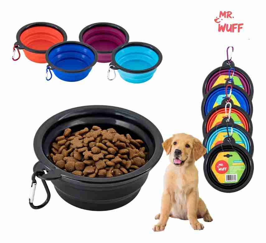 PLATO PLEGABLE PARA PERRO COLOR NEGRO MR. WUFF