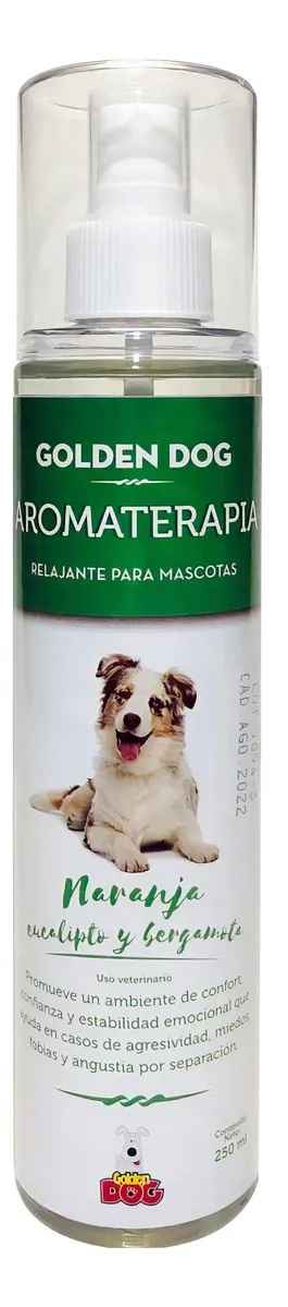 GOLDEN DOG AROMATERAPIA RELAJANTE PERROS  250ML. NARANJA, EUCALIPTO Y BERGAMOTA