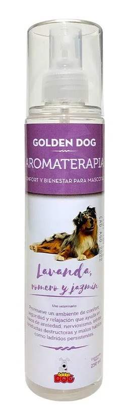 GOLDEN DOG AROMATERAPIA RELAJANTEL PERROS  250ML. LAVANDA, ROMERO Y JAZMIN