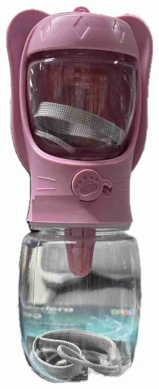 BEBEDERO Y COMEDERO PORTÁTIL (ROSA)