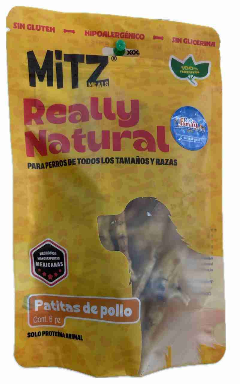 MITZ MEALS REALLY NATURAL PATITAS DE POLLO PARA PERRO 6 PIEZAS