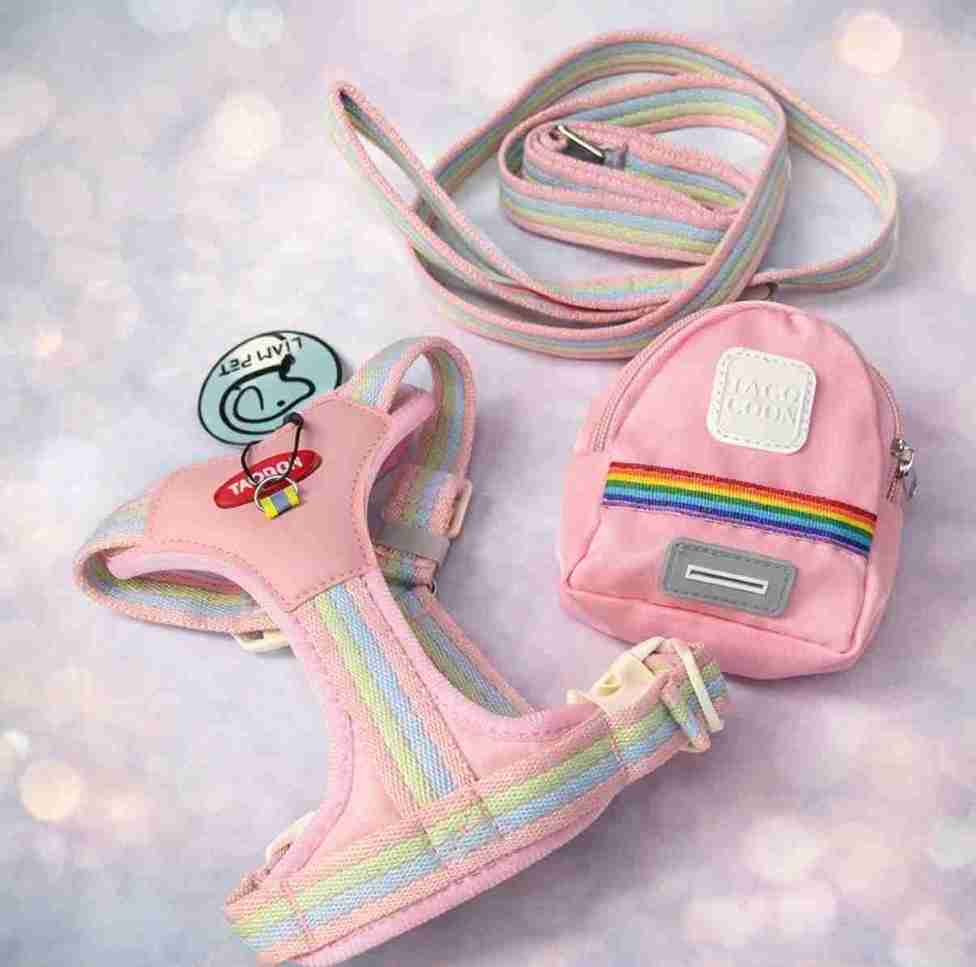 PECHERA CON MOCHILA  36-47CM MEDIANA ROSA PASTEL