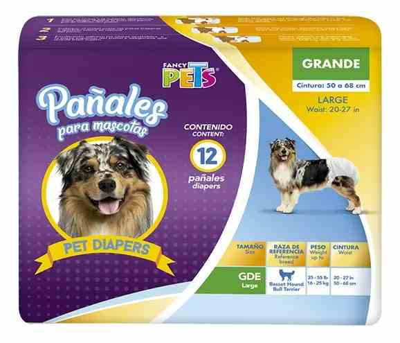 FANCY PETS PAÑALES PARA MASCOTAS GRANDE  12 PIEZAS