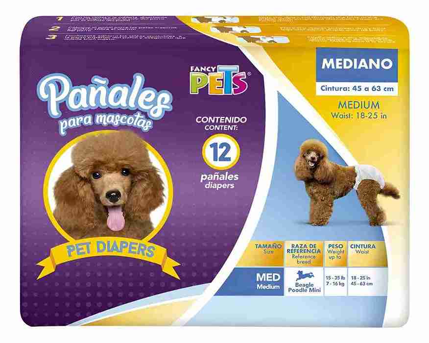 FANCY PETS PAÑALES PARA MASCOTAS MEDIANA  12 PIEZAS