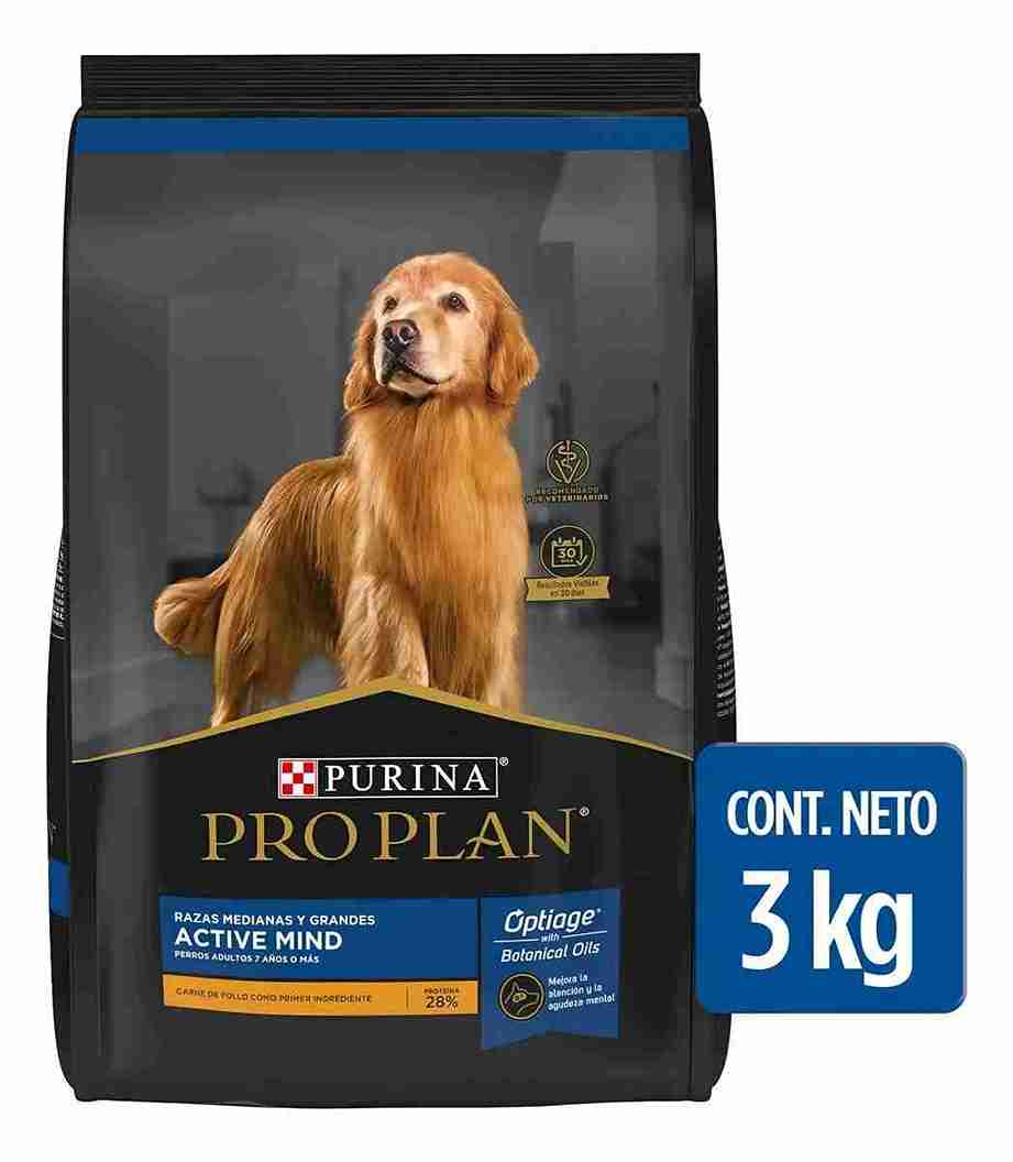 PURINA PROPLAN ACTIVE MIND OPTIAGE 3KG RAZAS MMEDIANA Y GRANDE