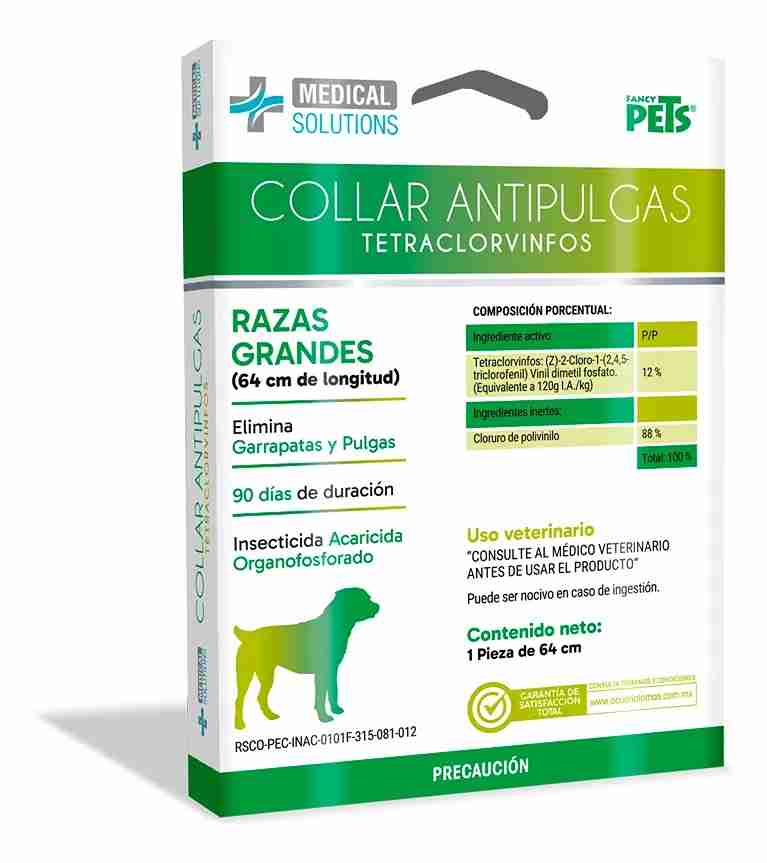 COLLAR ANTIPULGAS FANCY PETS MEDICAL SOLUCTION PARA PERROS RAZAS GRANDES