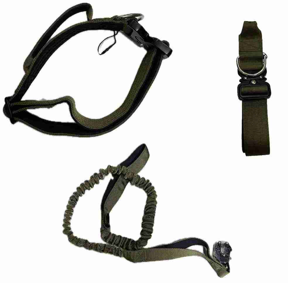 JUEGO DE COLLAR TÁCTICO 115-140CM/CUELLO 46-63CM VERDE MILITAR LARGE
