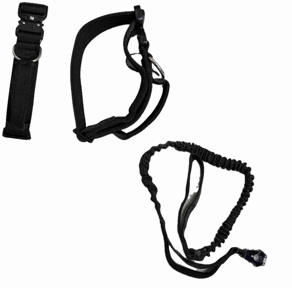 JUEGO DE COLLAR TÁCTICO 115-140CM/CUELLO 46-63CM NEGRO LARGE