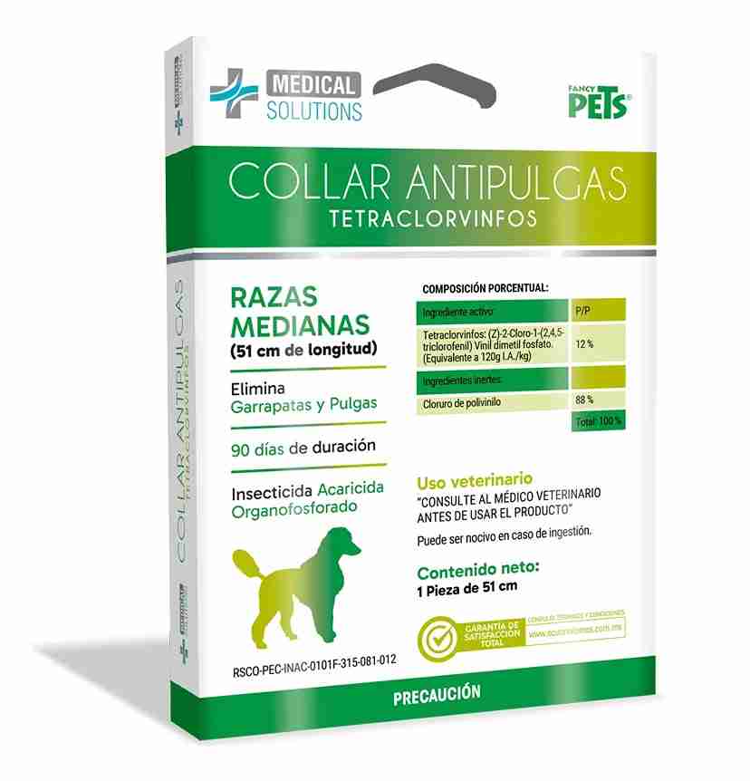 COLLAR ANTIPULGAS FANCY PETS MEDICAL SOLUCTION PARA PERROS RAZAS MEDIANAS