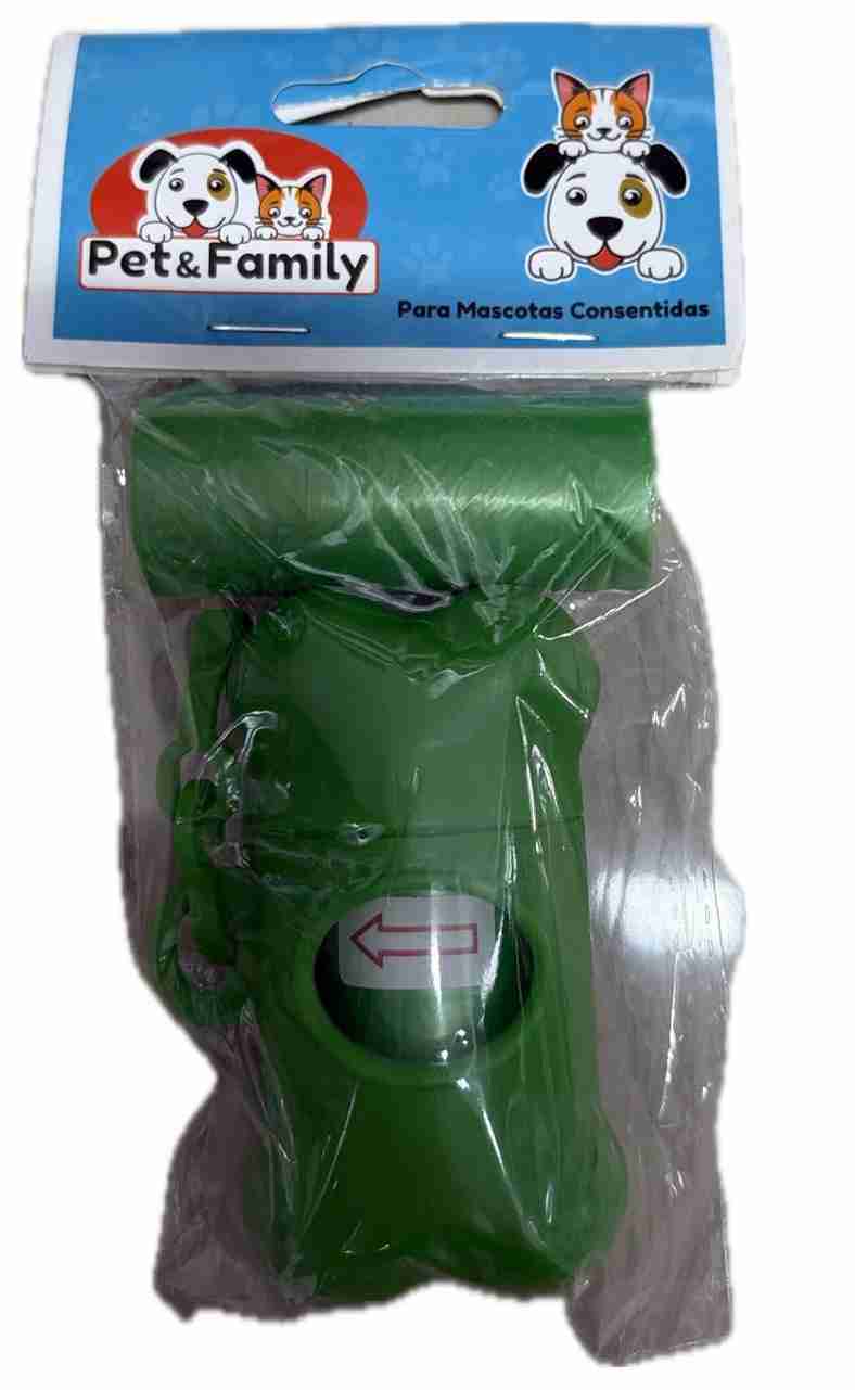 DISPENSADOR DE BOLSA FORMA HUESITO COLOR MORADO O VERDE