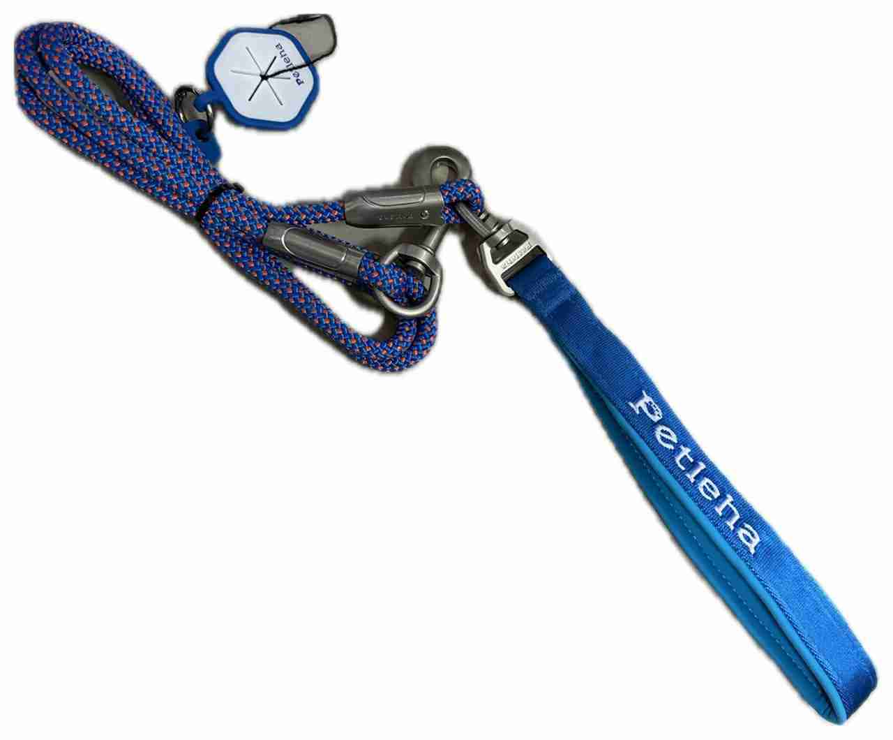 CORREA PREMIUM LEASH RAYAS AZULES 1.6MTS