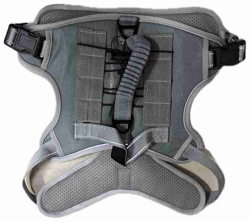 CHALECO TÁCTICO PARA PERROS (GRIS) 52-71CM LARGE