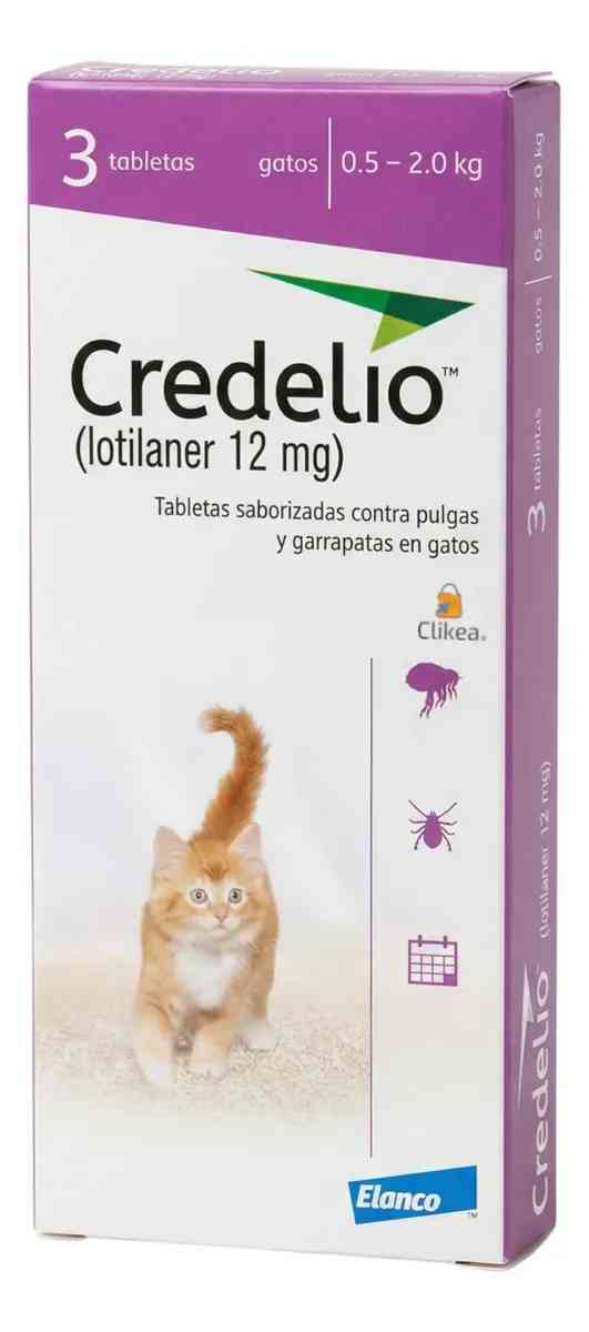 CREDELIO 3 TABLETAS CONTRA PULGAS Y GARRAPATAS EN GATOS 0.5 A 2.0KG