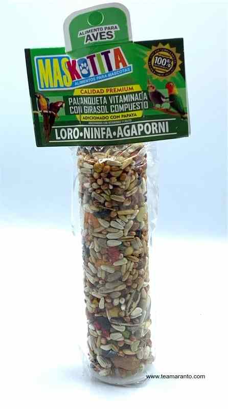 MASKOTITA PALANQUETA VITAMINADA LORO, NINFA, AGAPORNI